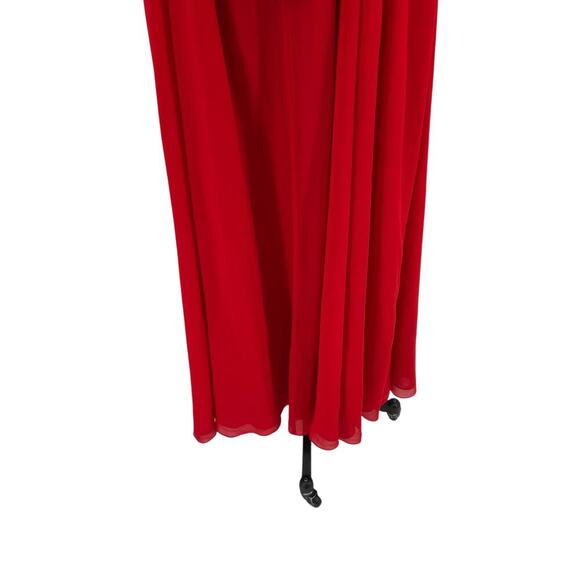 Michael Costello x Revolve Justin Gown Red Maxi‎ Lace Slit Size Large - Picture 13 of 16